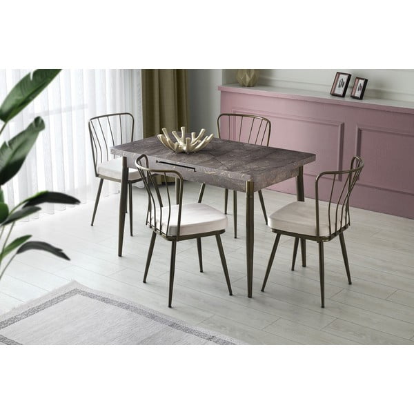 Szare metalowe krzesła zestaw 2 szt. Yildiz – Kalune Design-image-1