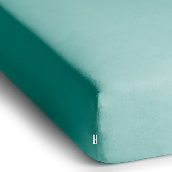 Turkusowe dżersejowe prześcieradło z gumką 240x220 cm Amber – Restilo-image-2