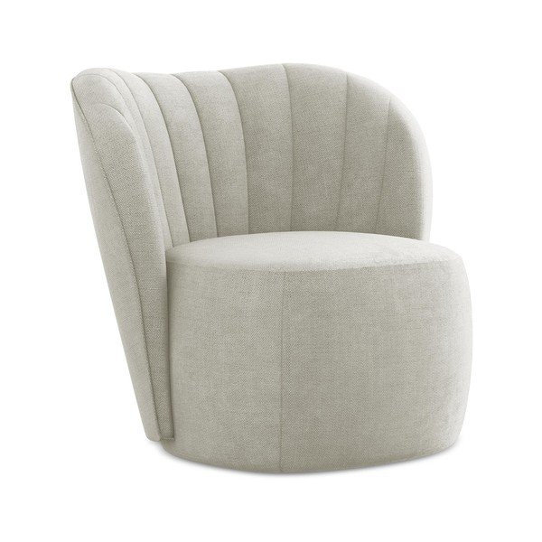 Kremowy fotel z tkaniny szenilowej Keloa – Makamii