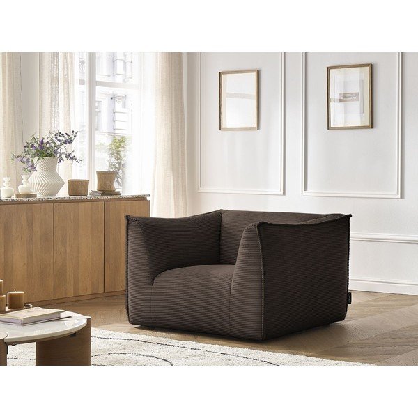 Brązowy sztruksowy fotel Giorgia – Bobochic Paris-image-1