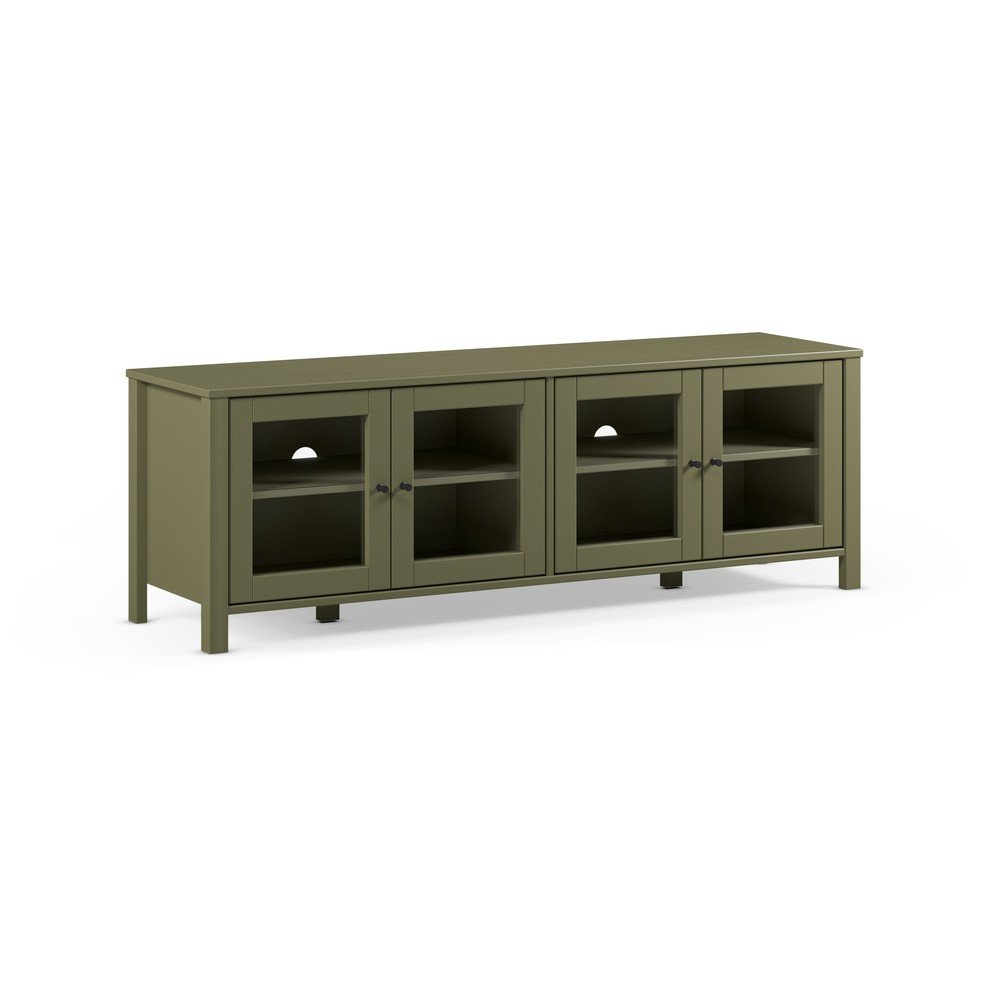 Zielona szafka pod TV z litego drewna sosnowego 150x50x40 cm Alessandra – Marckeric