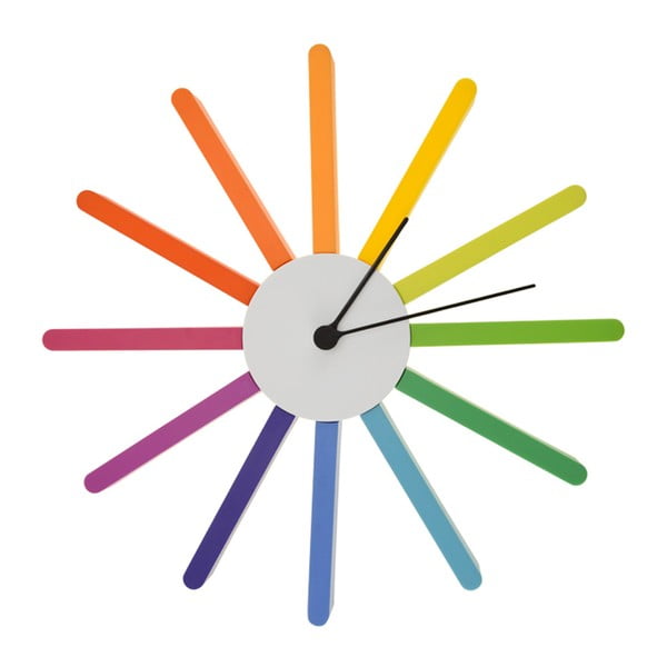 Zegar w kolorach tęczy Incidence Basics, ⌀ 35 cm