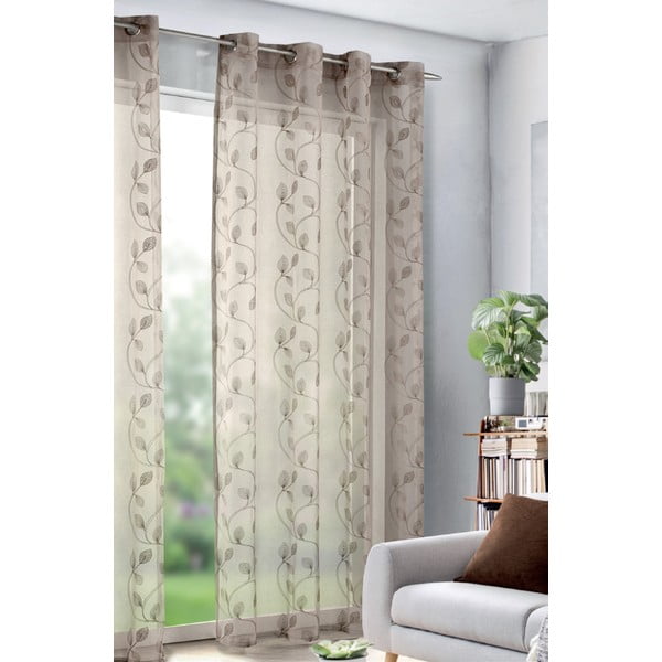 Brązowa firanka z woalu 135x245 cm – Sehlbach