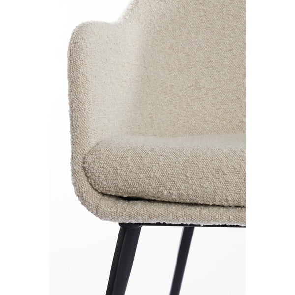Kremowy tapicerowany fotel jadalniany z podłokietnikami Leone – Light & Living-image-4