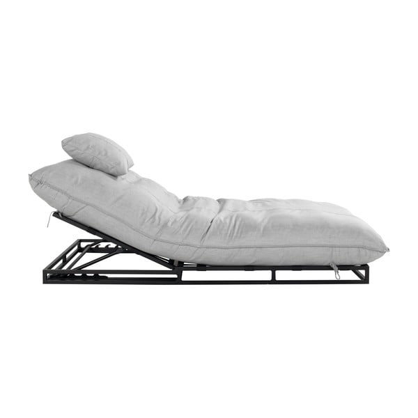 Czarny leżak ogrodowy z beżowymi poduszkami Hartman Exclusive-image-3