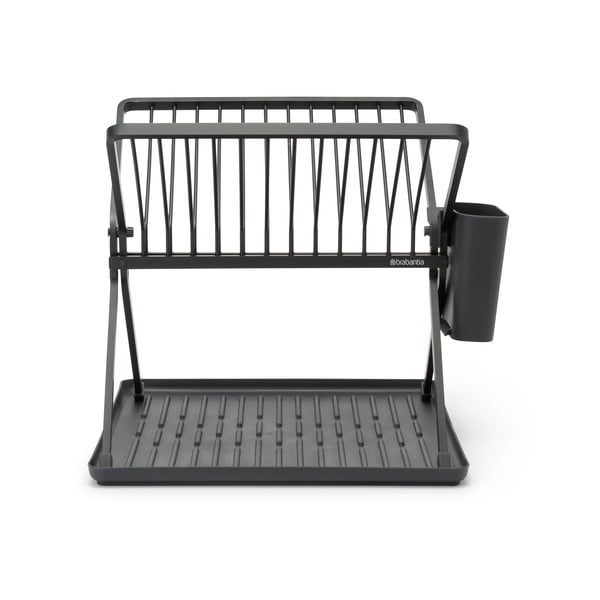 Ciemnoszary metalowy dwupiętowy ociekacz 37x33 cm – Brabantia