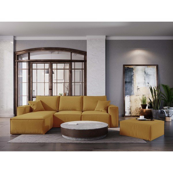 Żółty puf Cosmopolitan Design Miami, 65x65 cm-image-1