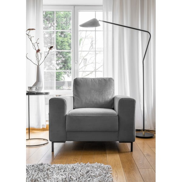 Szary sztruksowy fotel Lofty Lilly – Miuform-image-1