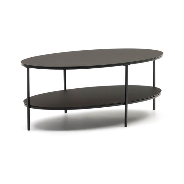 Czarny stolik ze szklanym blatem 65x110 cm Fideia – Kave Home