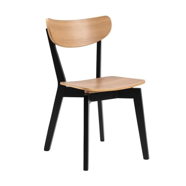 Czarne/naturalne krzesło w dekorze dębu Roxby – Actona