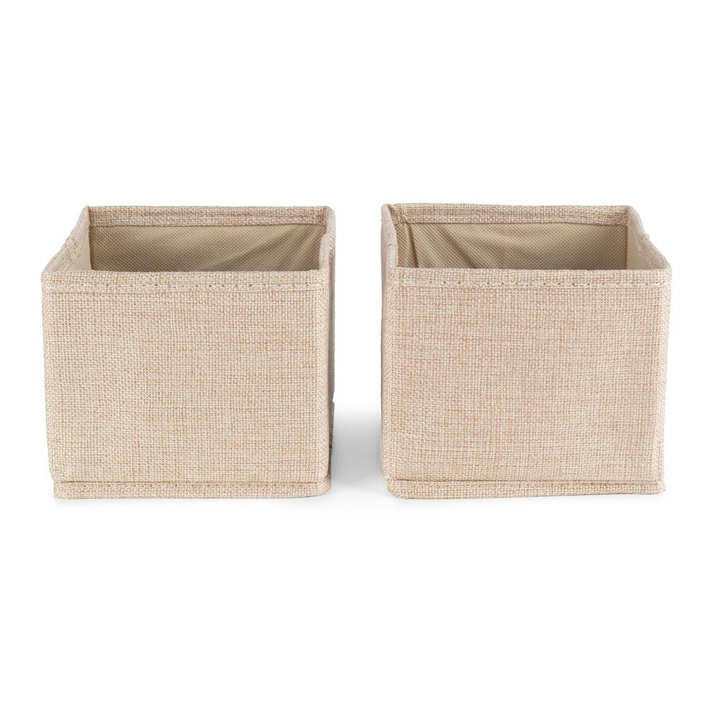 Beżowe tekstylne pojemniki zestaw 2 szt. 14x12x12 cm Sandy – Compactor (zdjęcie 9)