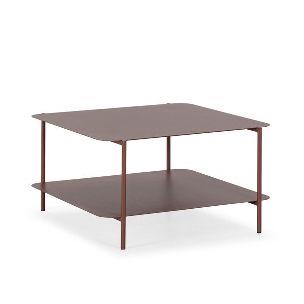 Metalowy stolik w kolorze terakoty 70x73 cm Beatrix – MOME