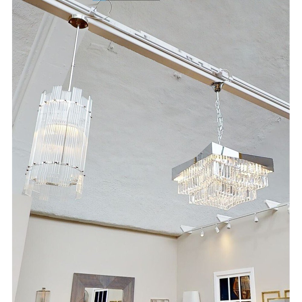 Metalowa lampa wisząca w kolorze srebra ze szklanym kloszem ø 27 cm Ritz – Premier Housewares (zdjęcie 4)