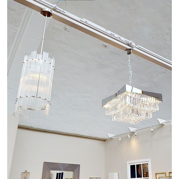 Metalowa lampa wisząca w kolorze srebra ze szklanym kloszem ø 27 cm Ritz – Premier Housewares-image-2