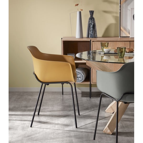 Dębowy stół do jadalni ze szklanym blatem Kave Home Nori, ø 120 cm-image-4