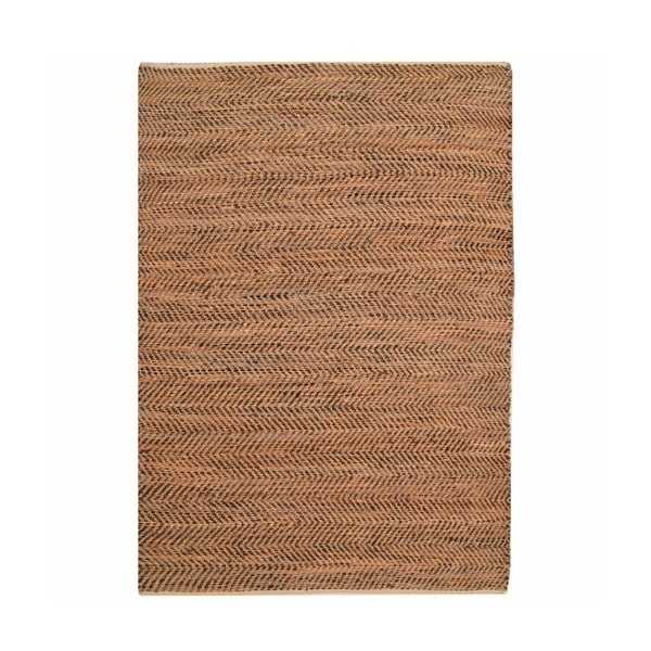 Brązowy dywan jutowy ze skórą bydlęcą The Rug Republic Stables, 230x160 cm