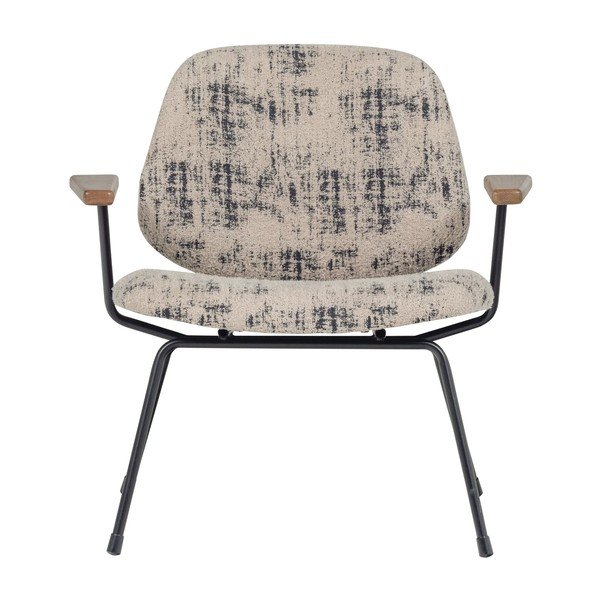 Beżowy fotel z tkaniny szenilowej Aure – WOOOD-image-1