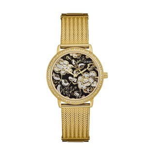 Zegarek damski w kolorze złota z paskiem ze stali nierdzewnej Guess W0822L2