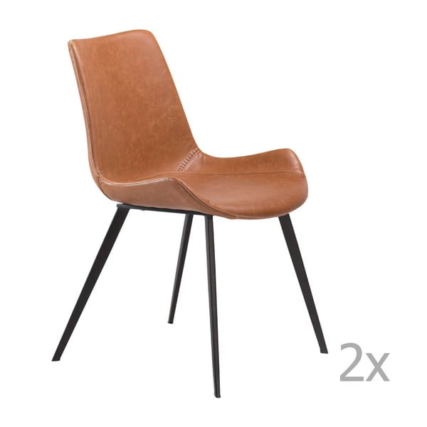 Zestaw 2 brązowych krzeseł DAN– FORM Hype Faux