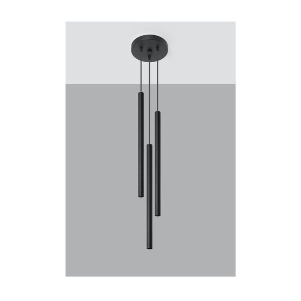 Czarna metalowa lampa wisząca ø 20 cm Fideus – Sollux-image-3