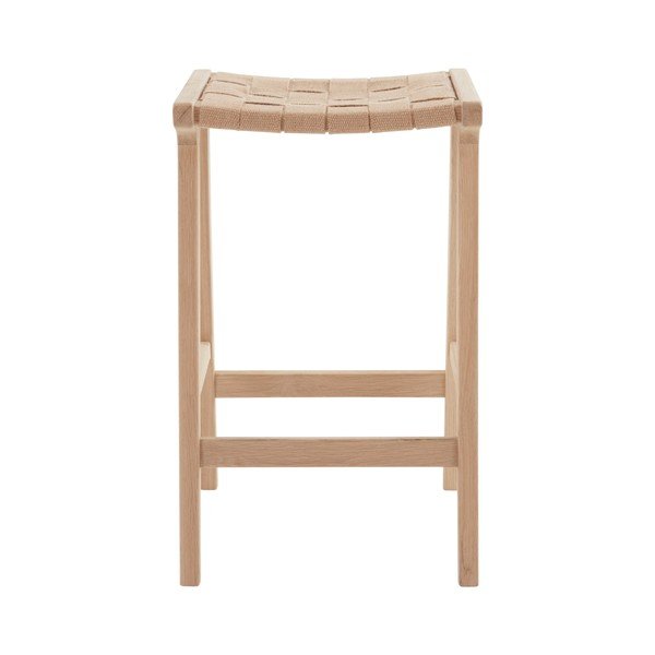 Hokery zestaw 2 szt. z litego drewna dębowego w naturalnym kolorze (wysokość siedziska 65 cm) Norrebro – Jotex-image-2