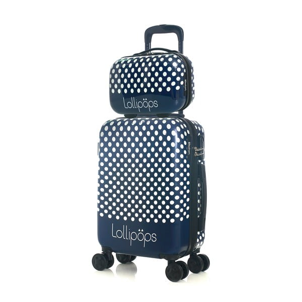 Zestaw niebieskiej walizki z 4 kółkami i kosmetyczki Lollipops Penny-image-4