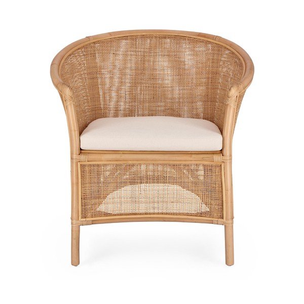 Rattanowy fotel ogrodowy w naturalnym kolorze Adelfa – Bizzotto-image-2