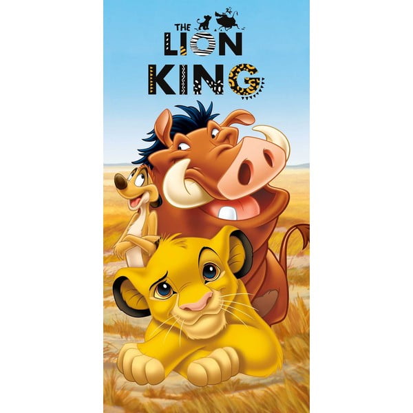 Niebiesko-brązowy bawełniany ręcznik dziecięcy 70x140 cm Lion King – Jerry Fabrics