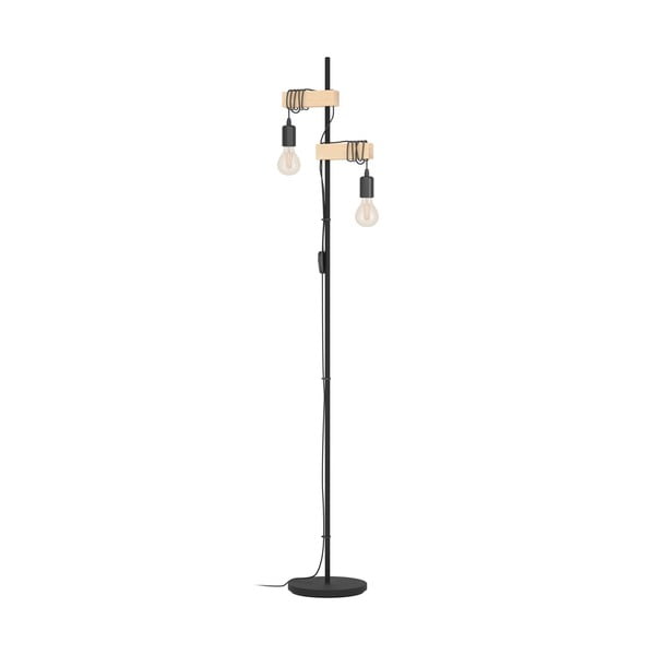 Lampa stojąca LED w czarno-naturalnym kolorze (wysokość 166,5 cm) TOWNSHEND – EGLO