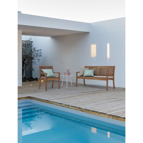 Drewniana ławka ogrodowa w naturalnym kolorze Noemi – Bizzotto-image-1