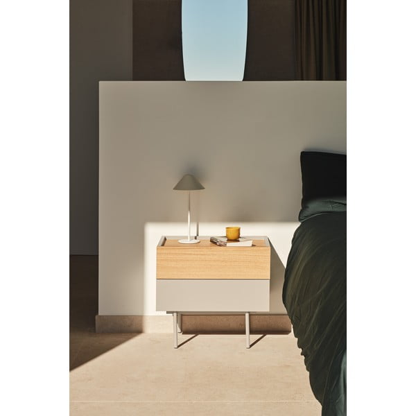 Beżowo-naturalna szafka nocna w dekorze dębu Otto – Teulat-image-1