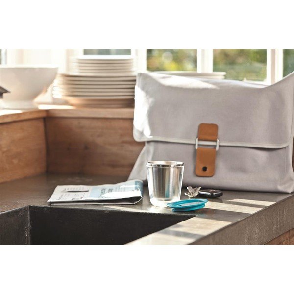 Biały kubek termiczny z czerwonym wieczkiem XD Design Dia, 227 ml-image-1