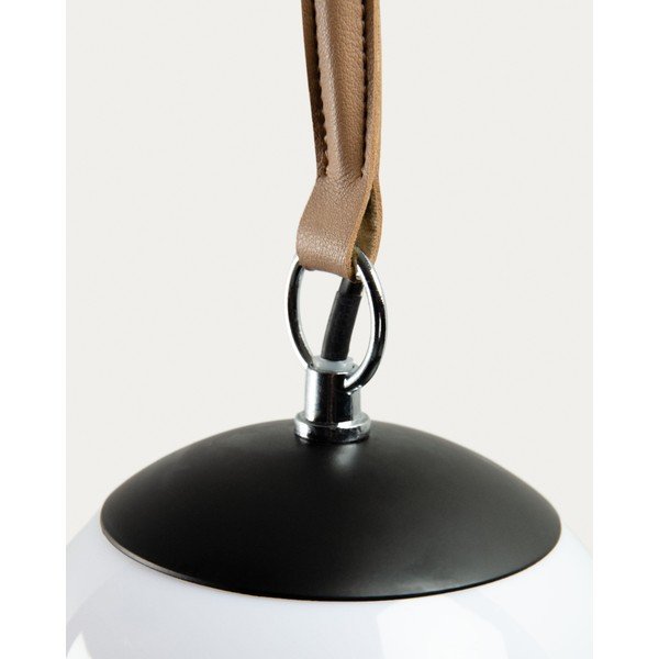 Czarna metalowa lampa stołowa z plastikowym kloszem (wysokość 60 cm) Monteiro – Kave Home-image-4