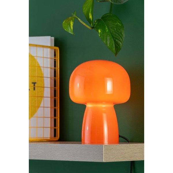 Pomarańczowa szklana lampa stołowa (wysokość 20 cm) Fervor – Leitmotiv-image-1