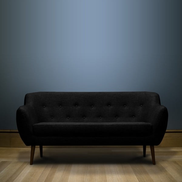 Czarna sofa trzyosobowa Mazzini Sofas Piemont