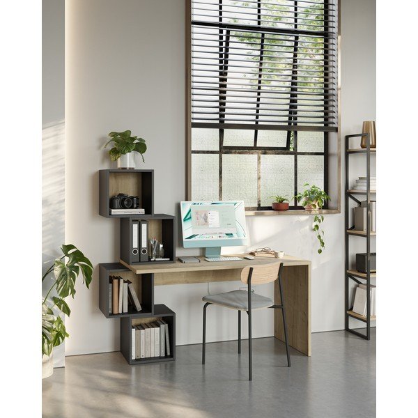 Biurko w dekorze dębu 60x154 cm Cubik – Marckeric-image-1