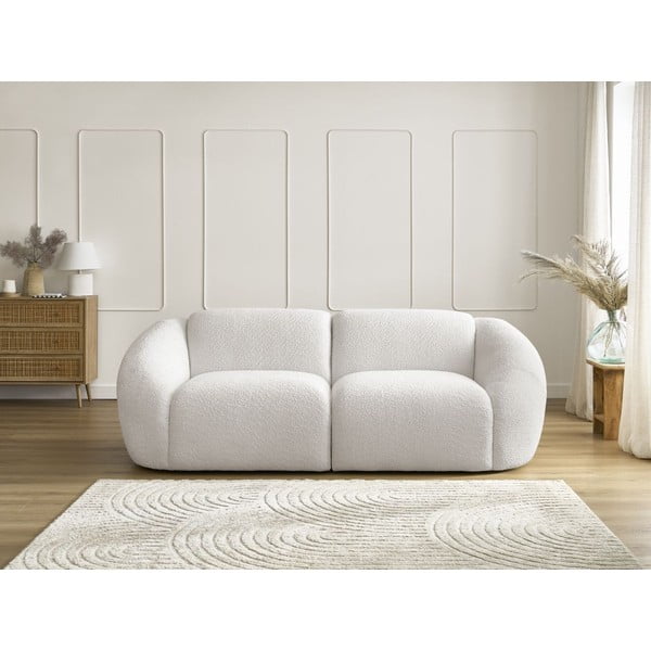 Biała sofa z materiału bouclé 230 cm Tina – Bobochic Paris-image-3
