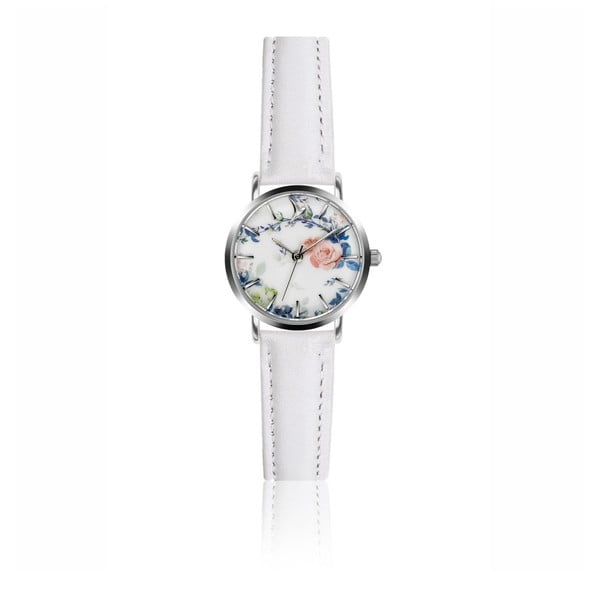 Zegarek damski z białym paskiem z prawdziwej skóry w białej barwie Emily Westwood Rosa