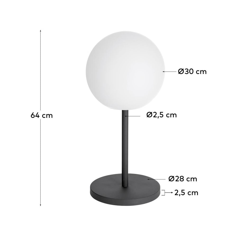Lampa zewnętrzna stołowa/przenośna LED ze ściemniaczem na USB ø 30 cm Dinesh – Kave Home (zdjęcie 3)