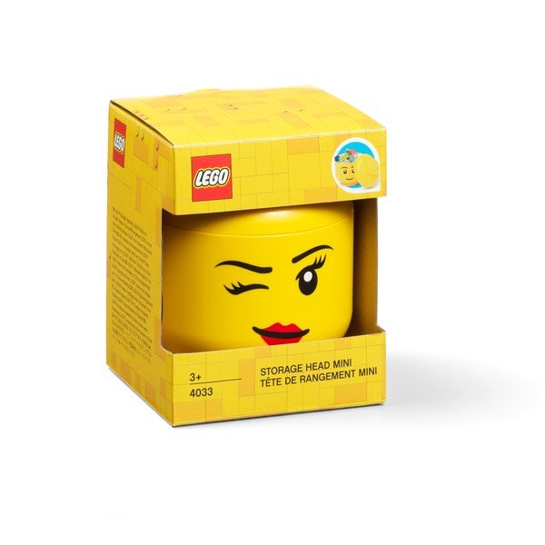 Żółte pudełko w kształcie głowy LEGO® whinky, 10,5x10,6x12 cm-image-4
