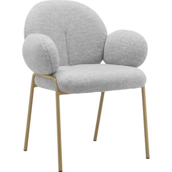 Jasnoszare tapicerowane fotele jadalniane zestaw z podłokietnikami 2 szt. Iwama – Støraa