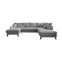 Ciemnoszara rozkładana sofa w kształcie litery "U" Miuform Charming Charlie, prawostronna