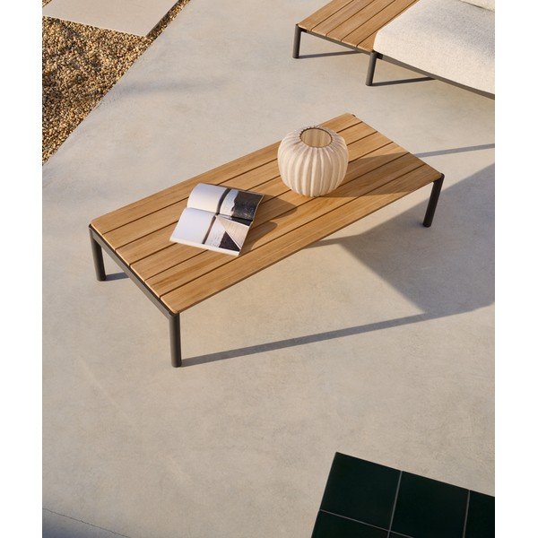 Stolik ogrodowy z litego drewna tekowego 63x149 cm Sorells – Kave Home-image-2