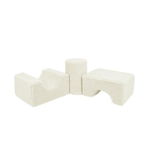 Biały piankowy plac zabaw 3 szt. z materiału bouclé wysokość 30 cm 83x45 cm – Meowbaby-image-3