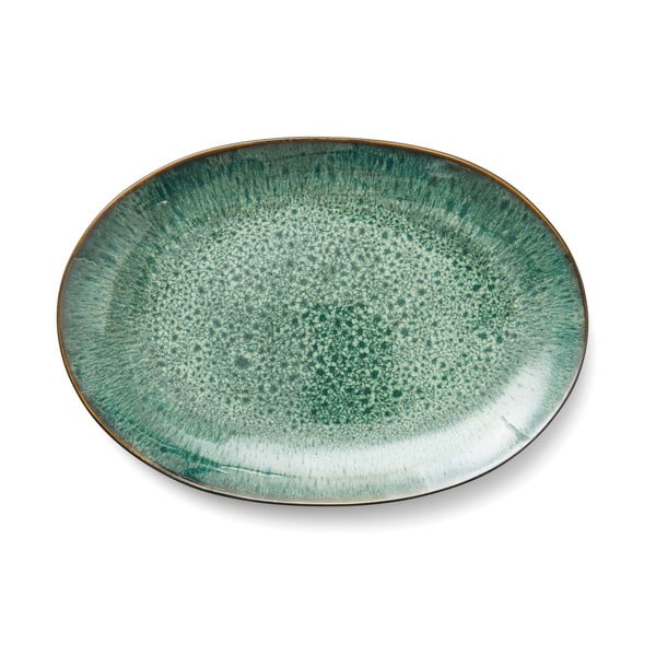 Zielony/czarny kamionkowy talerz do serwowania Gastro Green/Black – Bitz