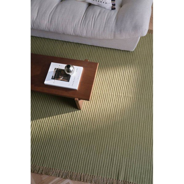 Zielony chodnik z mieszanki bawełny tkany ręcznie 80x150 cm Channa – Jotex-image-1