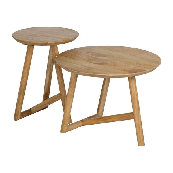 Okrągły stolik z litego drewna mango w naturalnym kolorze ø 60 cm Mao – Ixia-image-2