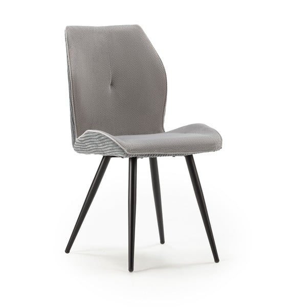 Jasnoszare sztruksowe krzesła zestaw 2 szt. Adaya – Marckeric