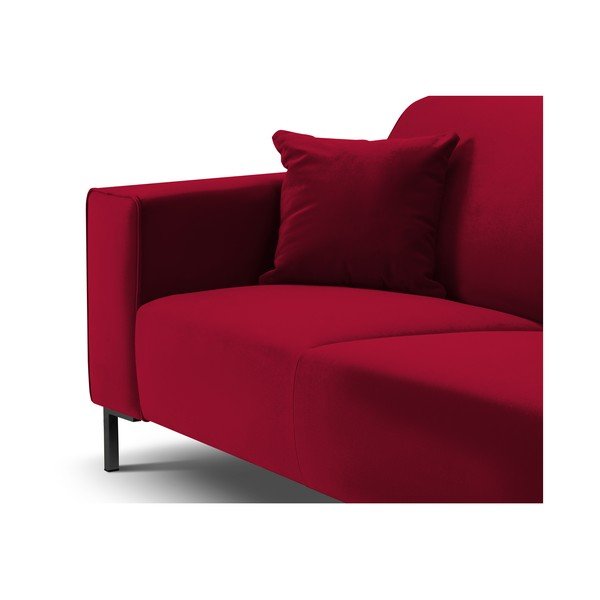 Czerwony aksamitny narożnik Cosmopolitan Design Siena, prawostronny-image-1