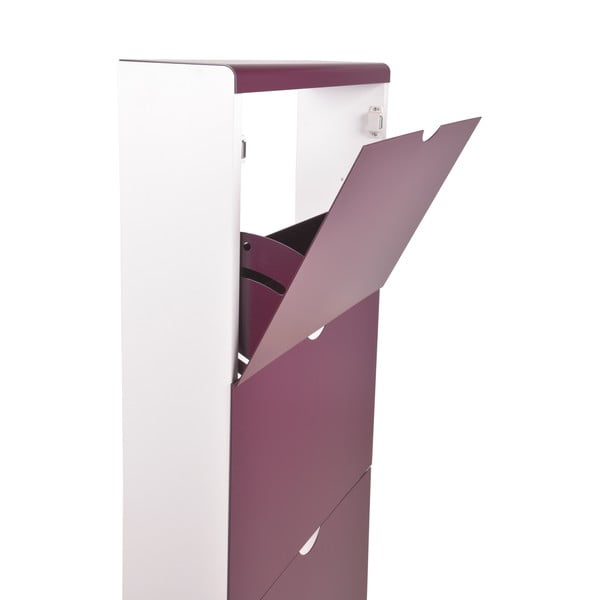 Fioletowa metalowa uchylna szafka na buty 51x138x16 cm – Household Pleasure-image-2